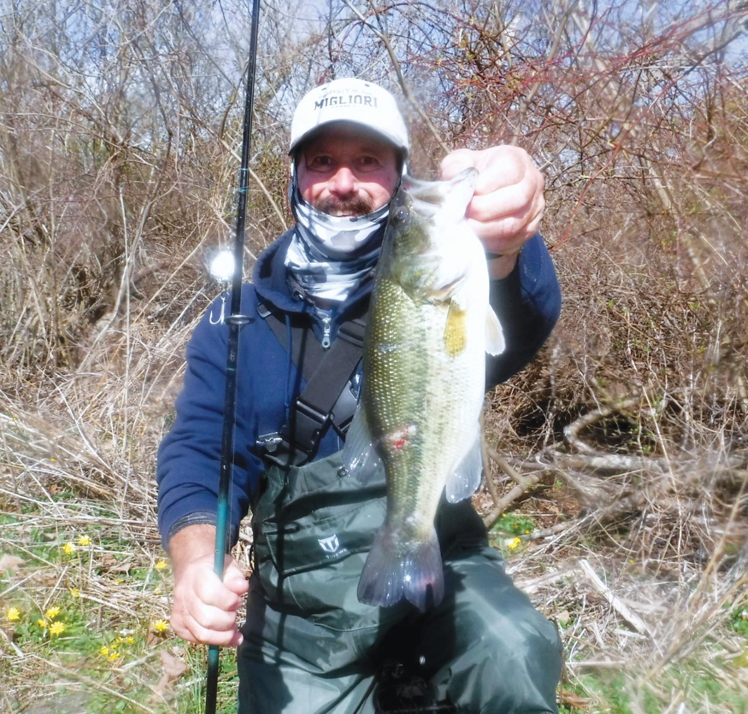 SPINNER BAITS WORKING: John Migliori of Aquidneck Island is catching largemouth bass and pickerel using a spinner bait changing out hook size depending on the targeted species. (Submitted photo)